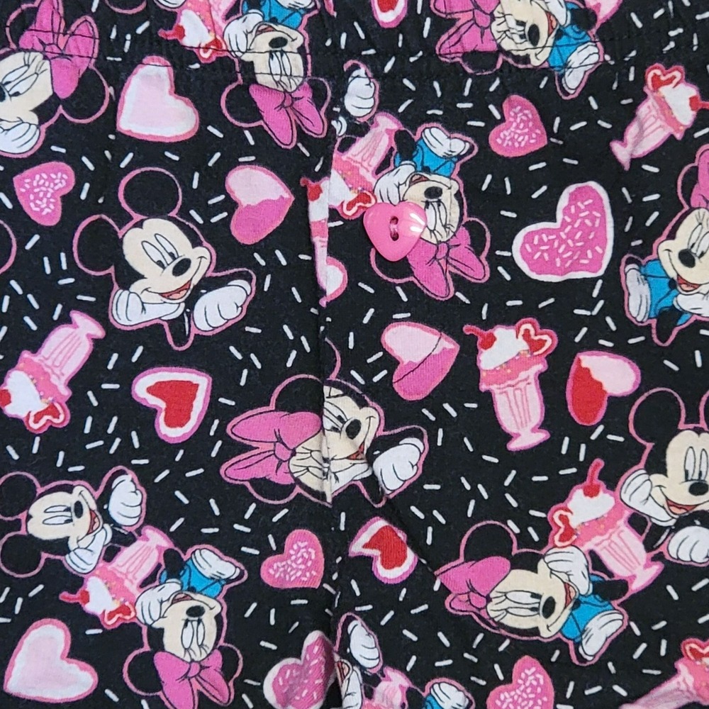 Disney Minnie Mickey Mouse Pajama Shorts Womens M Black Ice Cream Sundae PJs - Picture 3 of 5